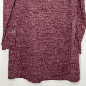 Kuhl Hooded Tunic Dress Womens Large Maroon Heather V Neck Long Sleeve Pullover