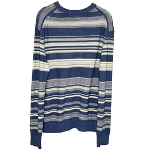 Faherty Beach Stripe Linen Sweater In Azure Stripe Mens Size Medium $198