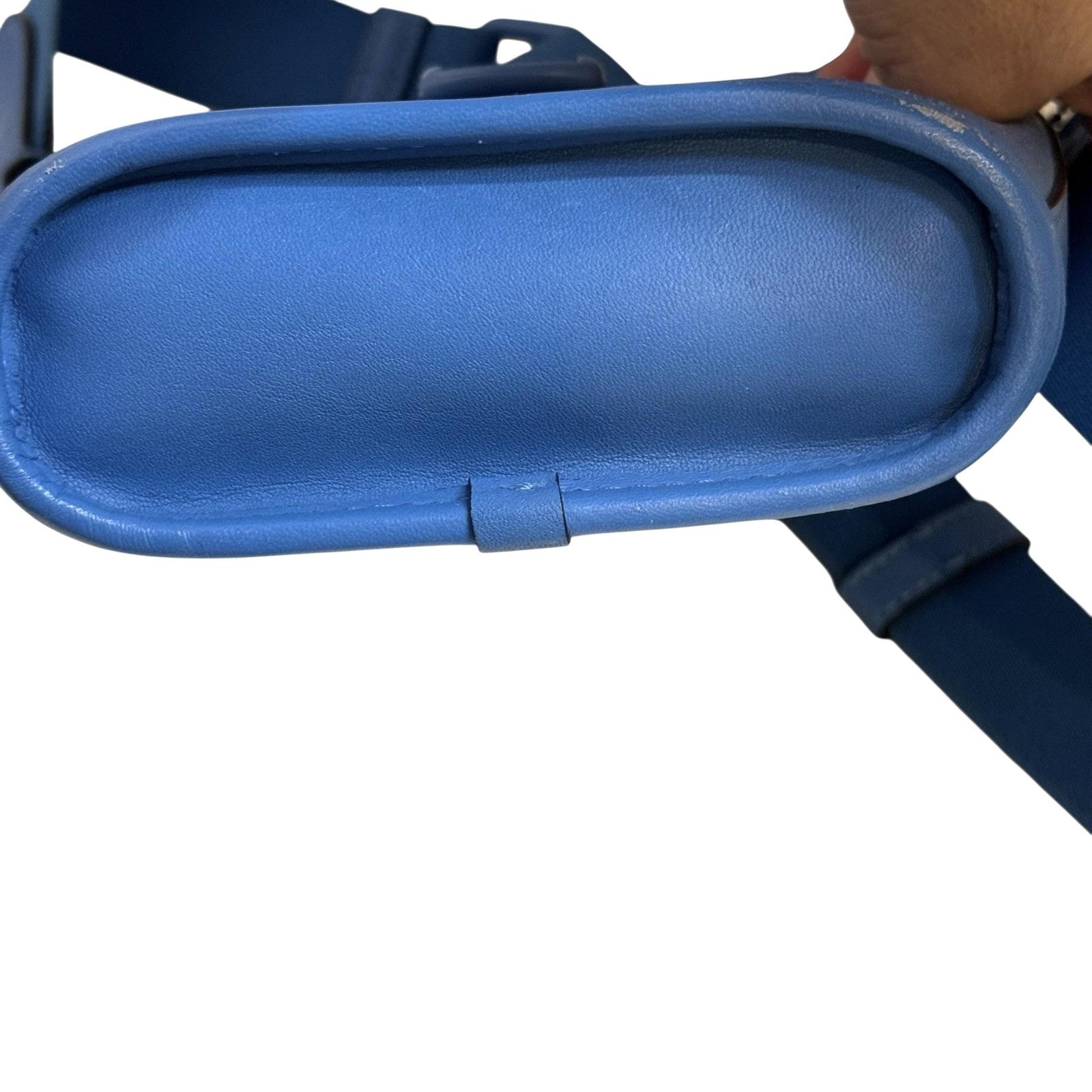 Coach Blue Crossbody Bag Leather Flap Messenger Modern Urban Adjustable Strap