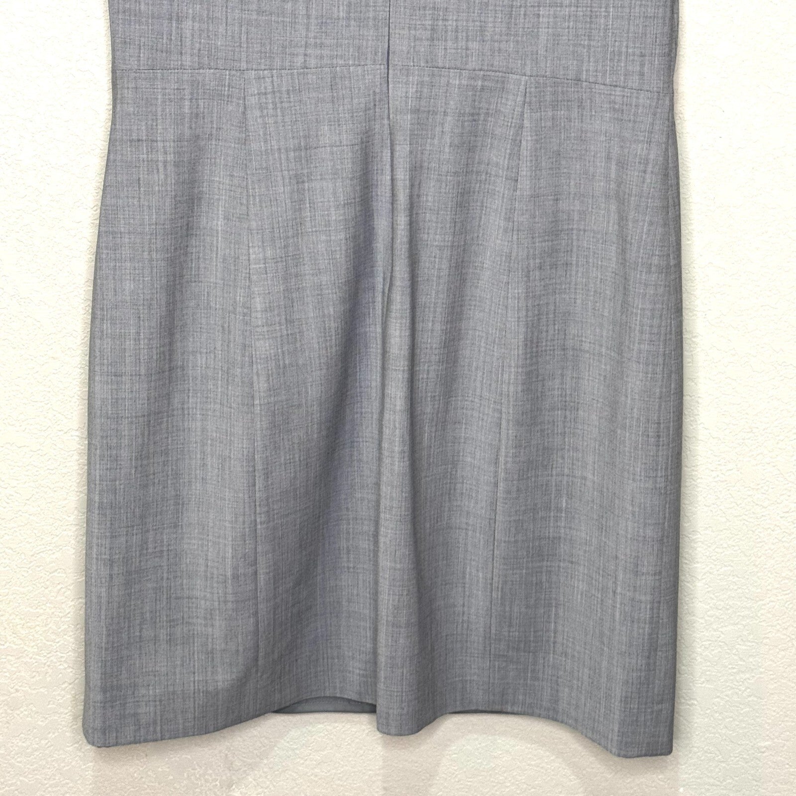 Theory Cassii Dress Size 6 Gray Melange Suiting Short Sleeve Wool Blend Career