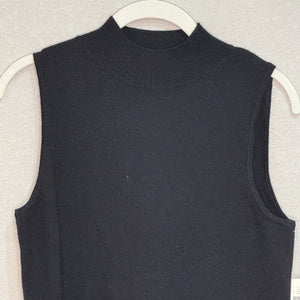 Anthropologie Black Mock Neck Sleeveless Sweater Top Size Small NEW $88