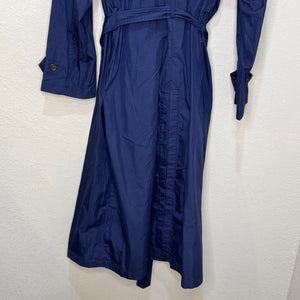 Lauren Ralph Lauren Navy Trench Coat Jacket Size 10 NEW Cotton Blend Twill Str