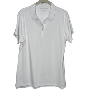 Peter Millar Women's White Golf Polo Shirt Size Large SPF 50 Golf Tennis