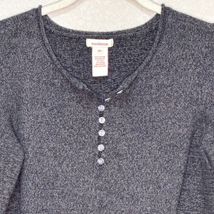 Sundance Henley Sweater Size XS Charcoal Gray