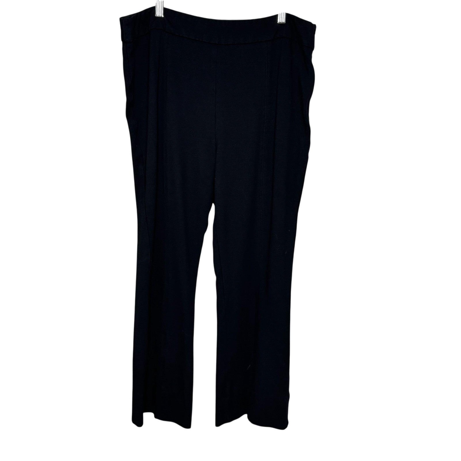 ME+EM Pants Womens 12 Black Side Zip High Rise Straight Pintuck Crease AW22T300