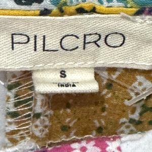 Anthropologie Pilcro Top Small Patchwork Button Front Boho Floral Quilt Tank