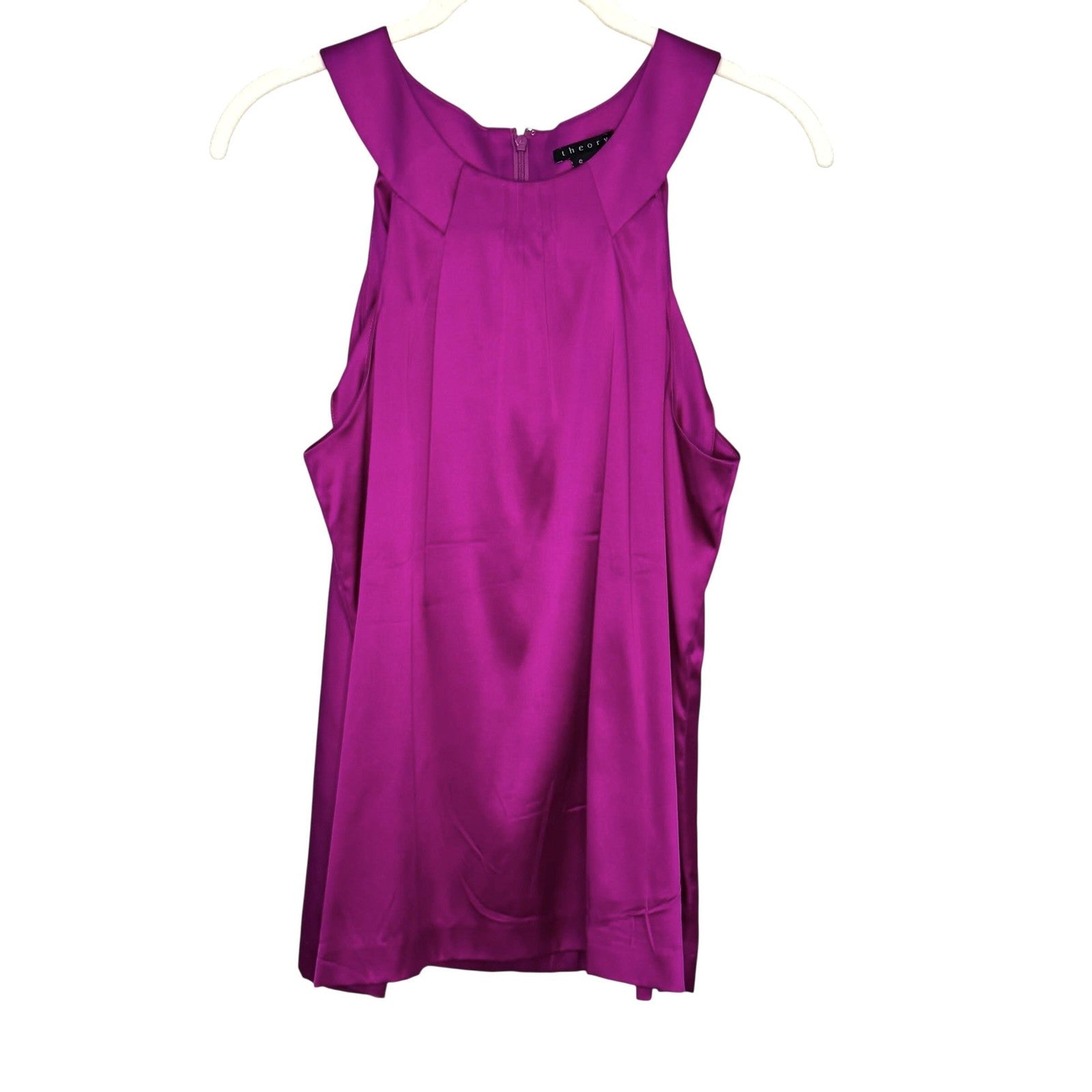 Theory Silk Tank Top Womens Small Purple Magenta Morisa Sleeveless Blouse Shirt