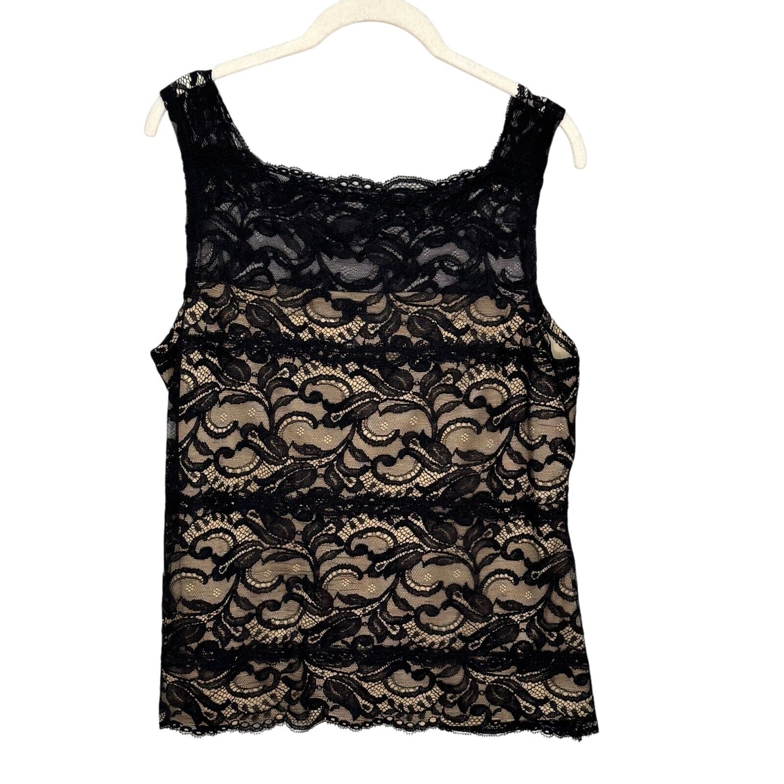 Kay Celine Black Lace Cami Tank Size XL Sexy