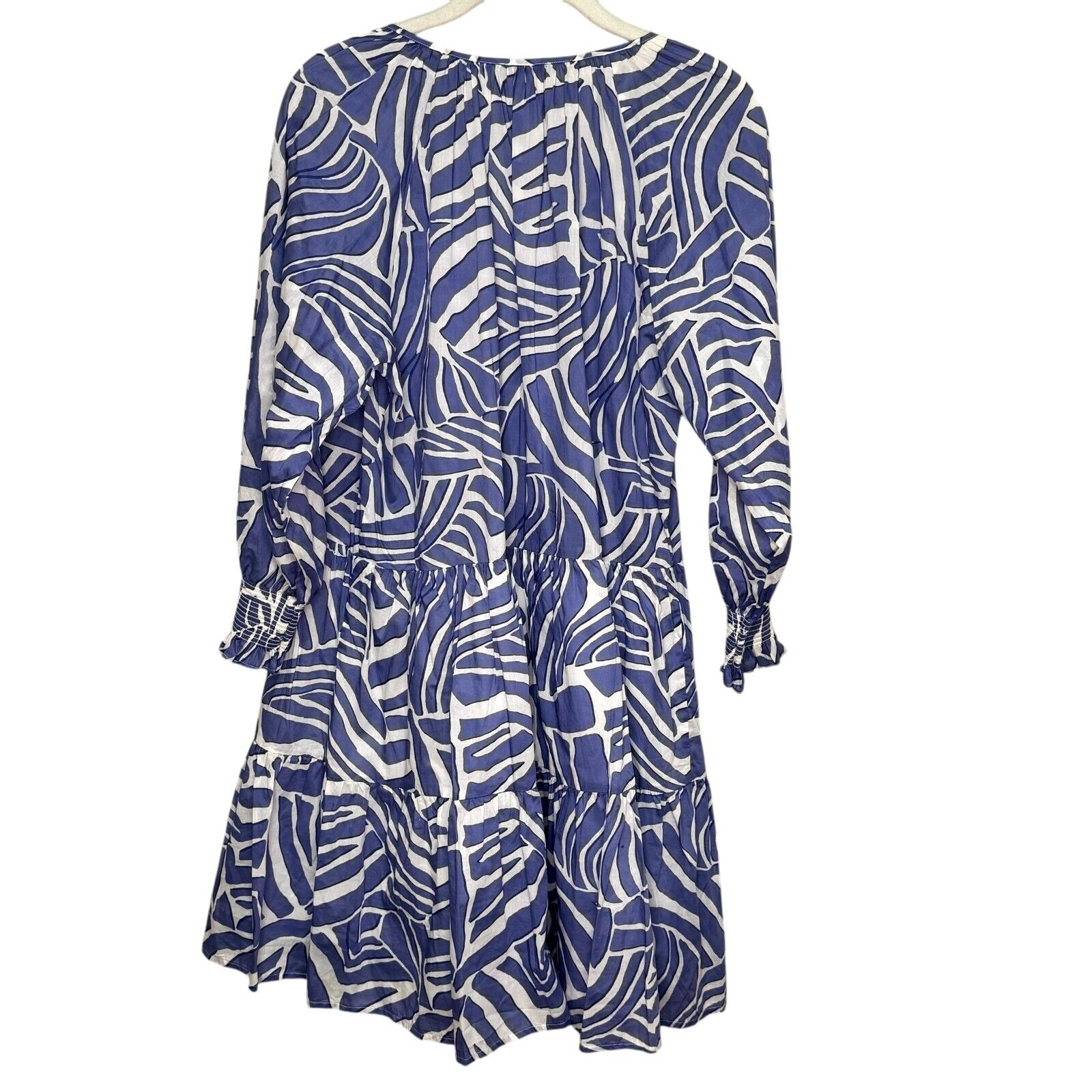 Rails Sia Dress Size Medium Island Waves Blue White Tropical Print Cotton $228