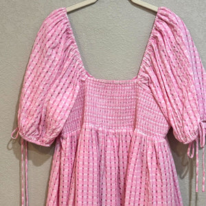 Hyacinth House by Tuckernuck Pink Gingham Leyton Mini Dress Size Medium