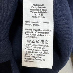 J.Crew Shirt Womens 4 Navy Baird McNutt Irish Linen Slim Button Down Long Sleeve