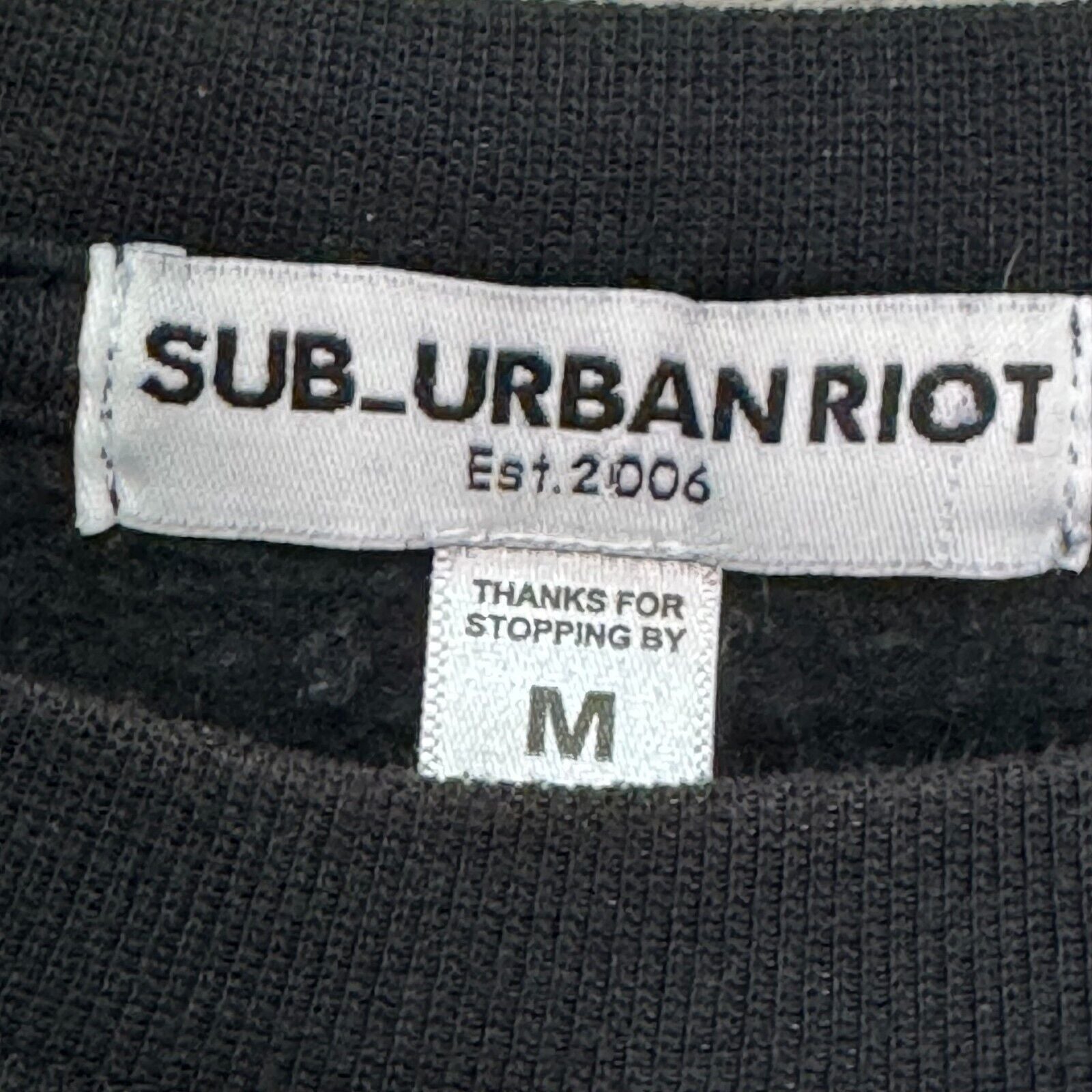 Sub.Urban Riot Willow Sweatshirt Size Medium Black White Do Not Disturb