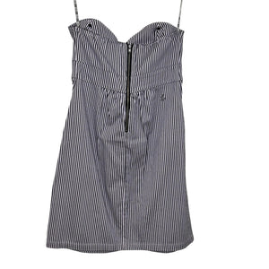Volcom Frochickie Dress Womens Small Black White Stripe Strapless Zip Cotton