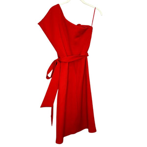 Jovani NEW Tomato Red Scuba One-Shoulder Sleeveless Sheath Dress Size 6 $550