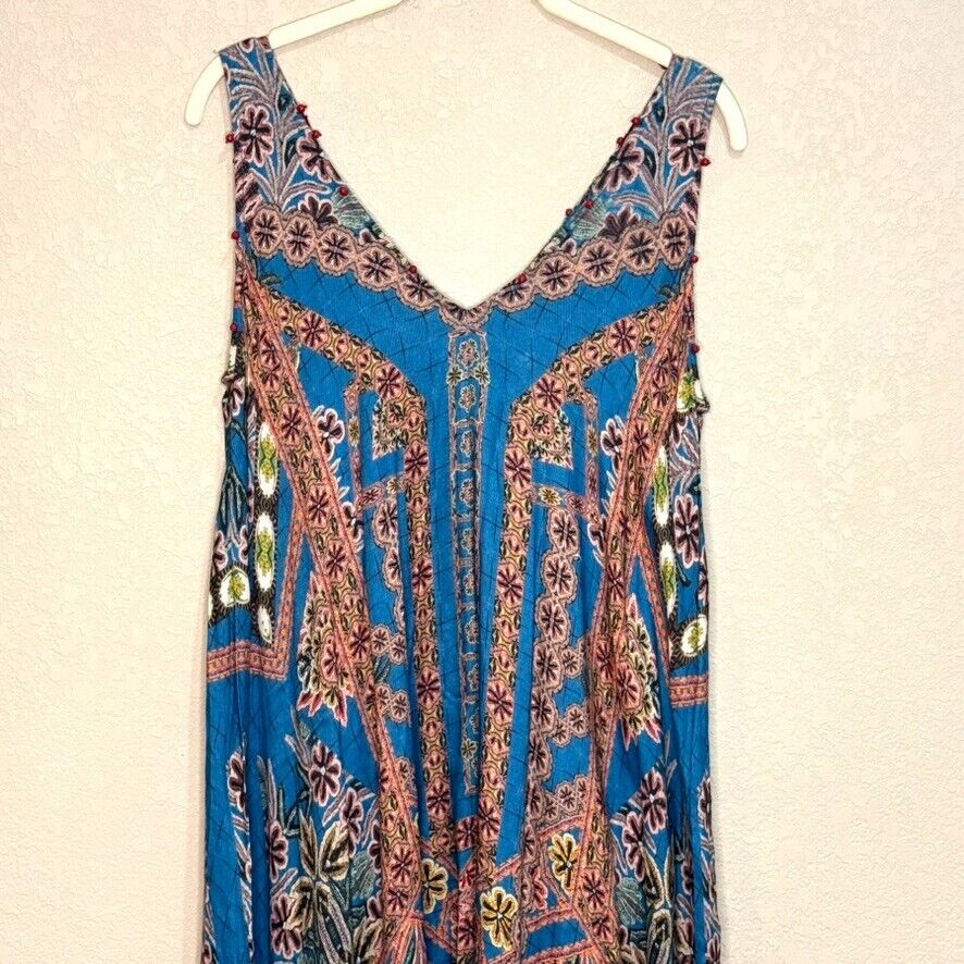 Anthropologie Hemant & Nandita Dress Size Small Blue Zarna Floral Maxi $228