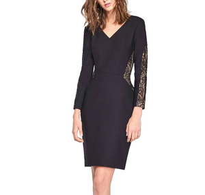 ba&sh Black Lace Long Sleeve Sheath Dress Size Small (1)