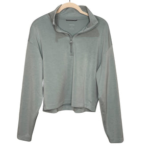 prAna Pullover Size Medium Green Shea Half Zip Stretch Athletic Long Sleeve Top