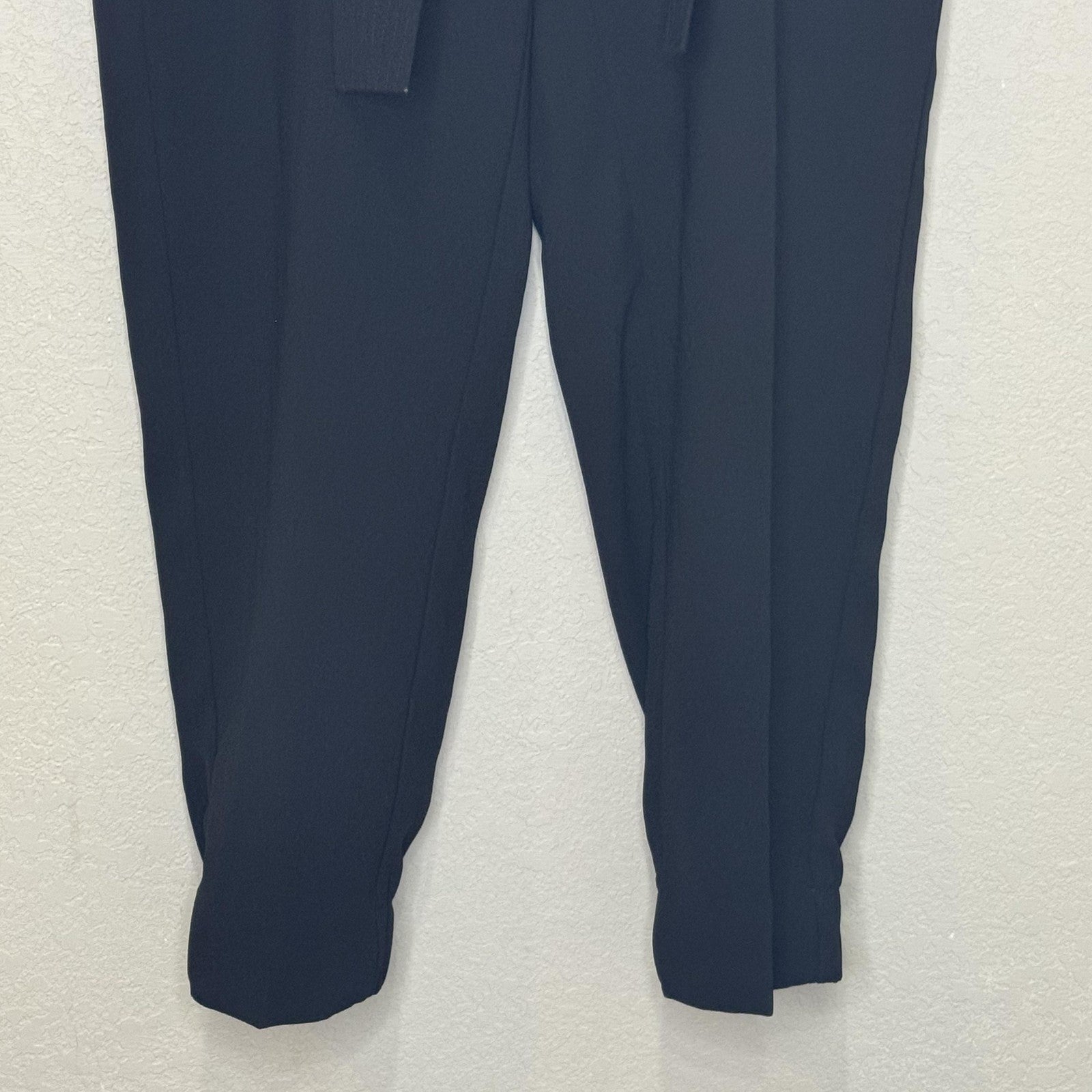 J Crew Easy Pant Womens 6 Black Belted Pleat-Front Jogger 365 Crepe