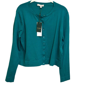 Hobbs London NEW Michelle Cotton Cardigan in Ocean Green Size XL $125