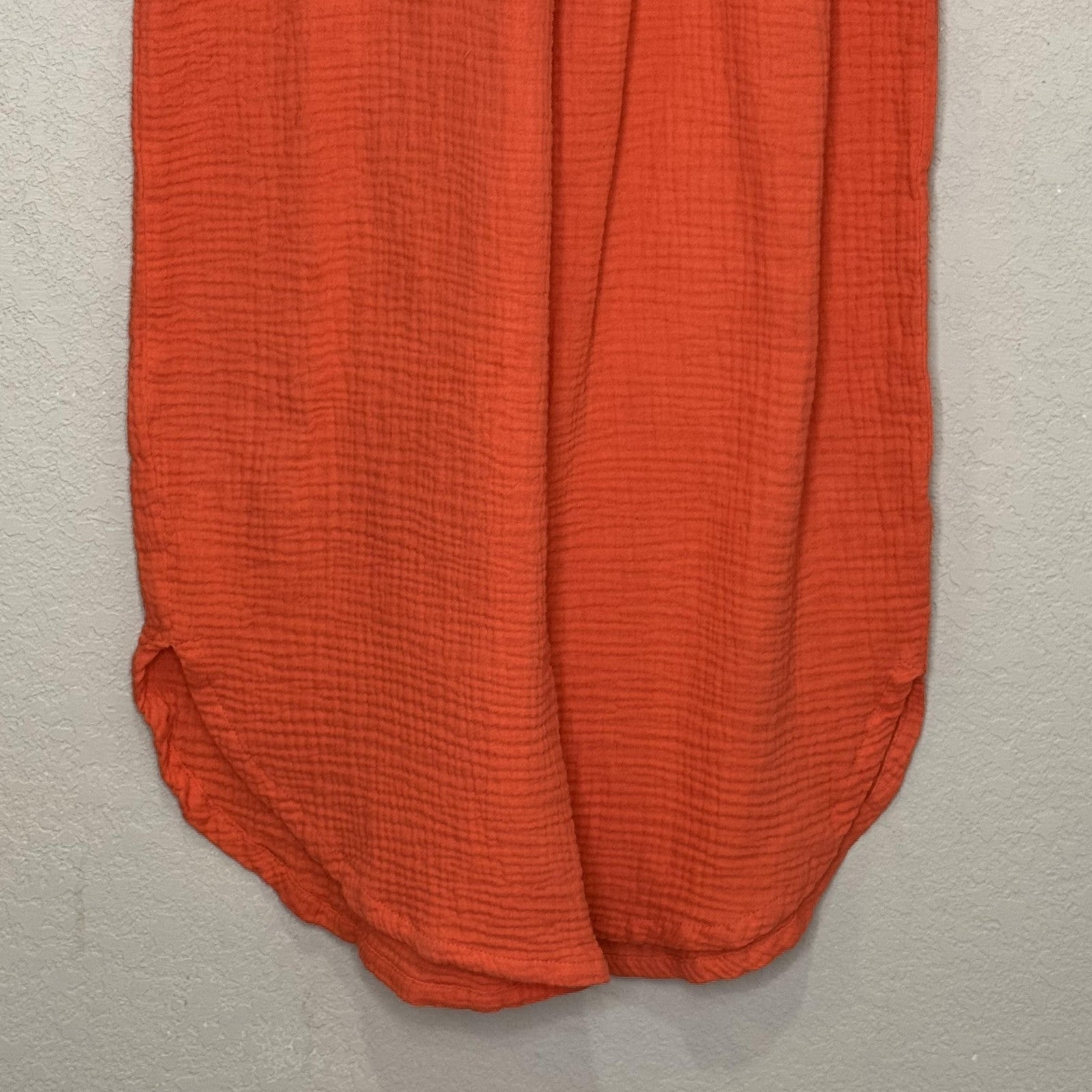 Marine Layer Pants Womens Medium Orange Gauze Wide Leg Flowy Elastic Waist 14193
