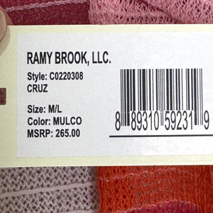 Ramy Brook Dress Womens Medium Large Cruz Striped Knit Tassel Boho Coverup