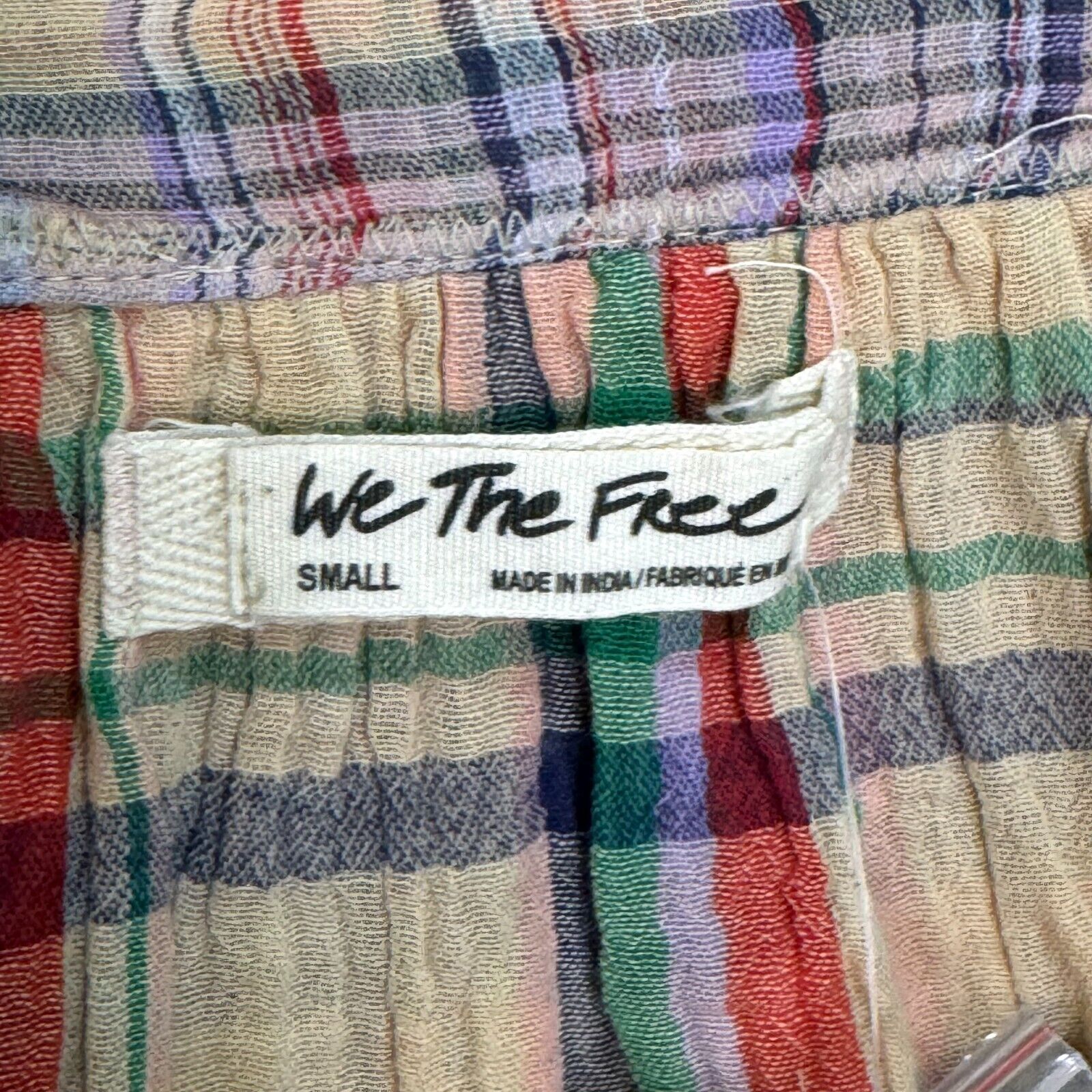 Free People NEW We The Free Lucy Plaid Swing Shirt in Au Lait Size Small $108