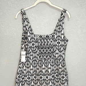 Anthropologie NEW Black & White Blythe Square Neck Tiered Dress Size Small $170