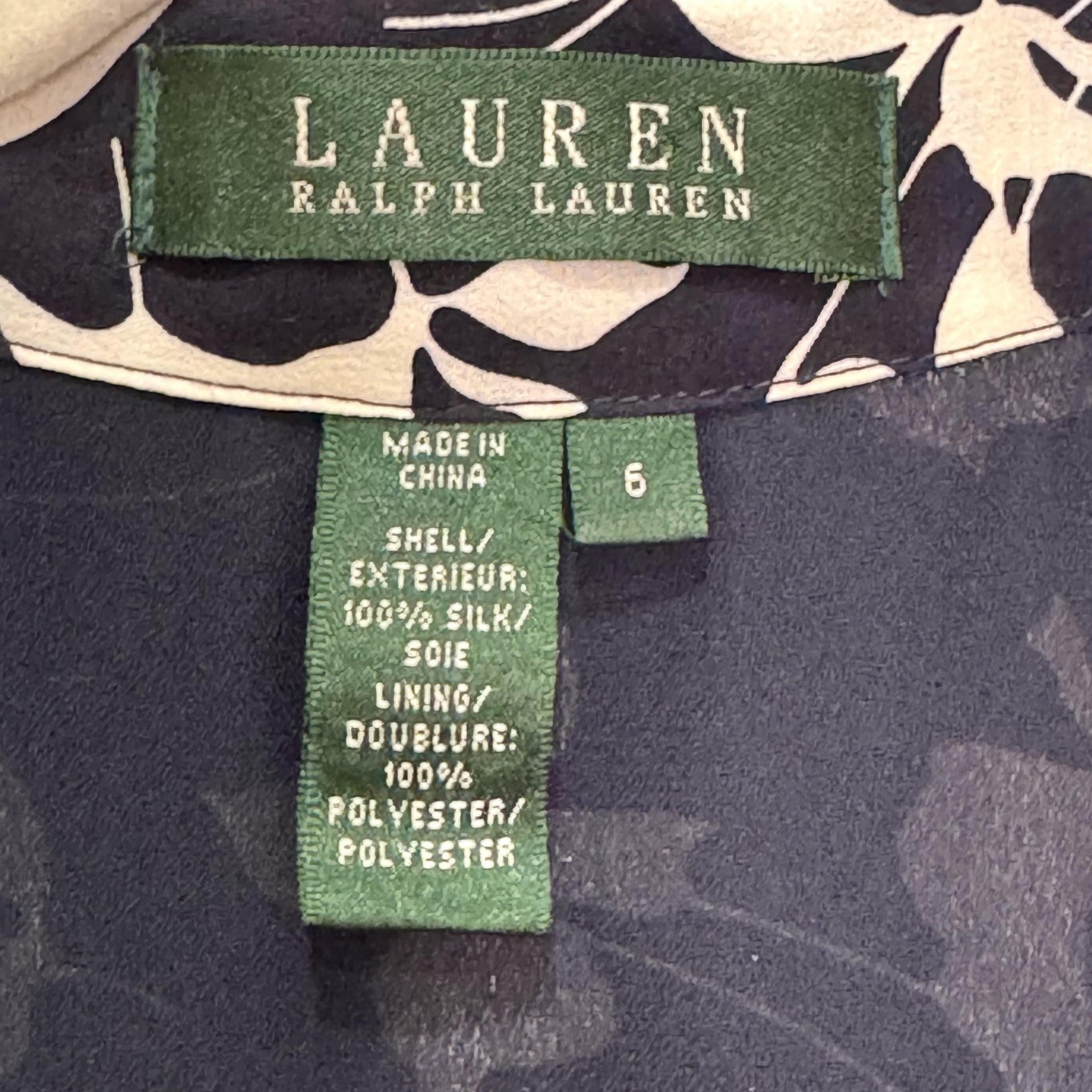 Lauren Ralph Lauren Dress Womens 6 Floral Silk Short Sleeve Ruffle Midi