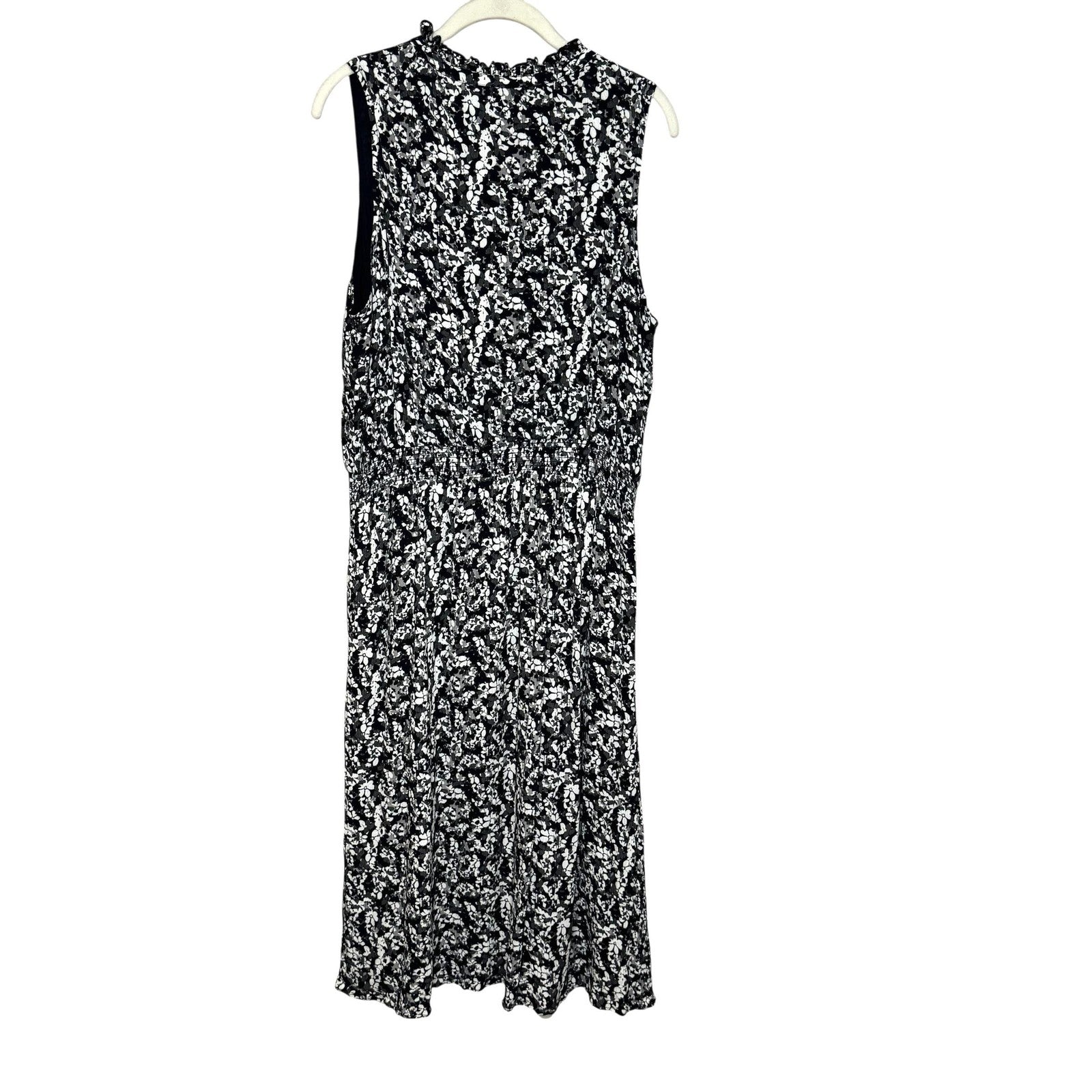 Garnet Hill Dress Womens Medium Floral Sleeveless Midi Pockets Viscose
