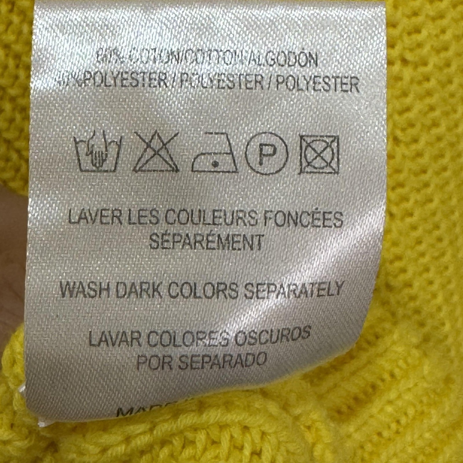 Sandro Paris Sweater Size 6 (2) Yellow Cotton Blend Knit Pullover Crewneck