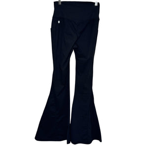 POPFLEX Pants Womens Medium Black Magical Flare Yoga Crossover Waist Pockets