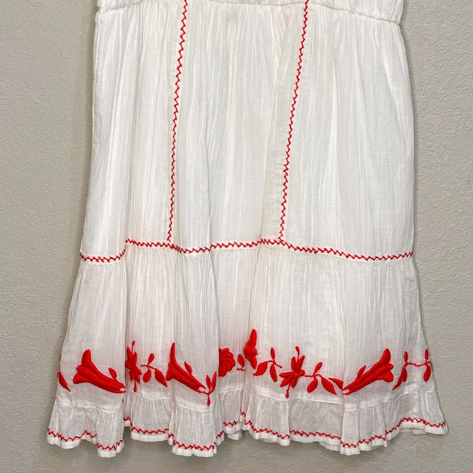 Joie Clemency Red White Cotton Embroidered Halter Neck Dress Size Small NEW $298