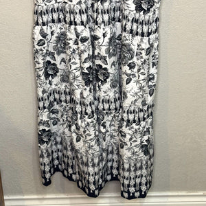 Abercrombie Maxi Dress Size Medium Black White Floral Pattern Missing Belt $130