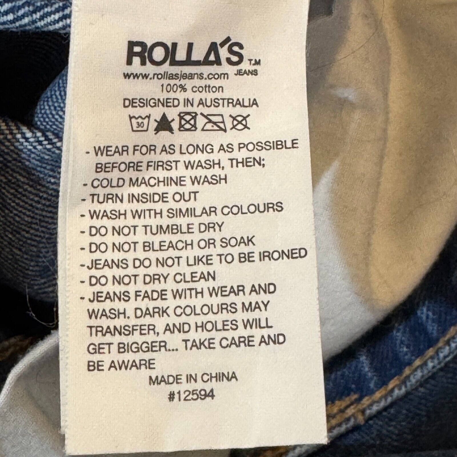 Rolla's Original High Rise Straight Jeans Women's Size 27 Medium Blue Denim