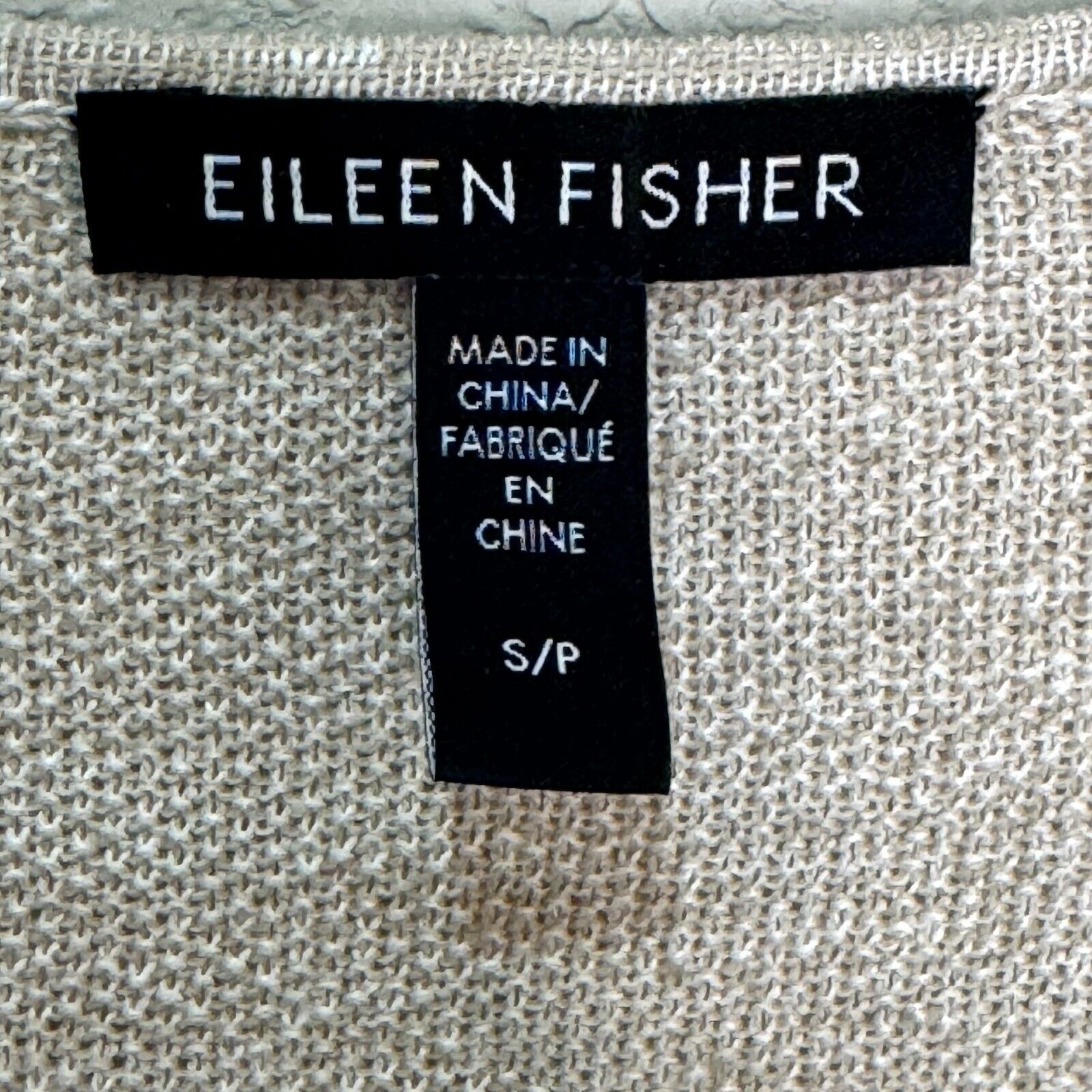 Eileen Fisher Organic Linen Sweater Top Size Small Beige Tan Lightweight