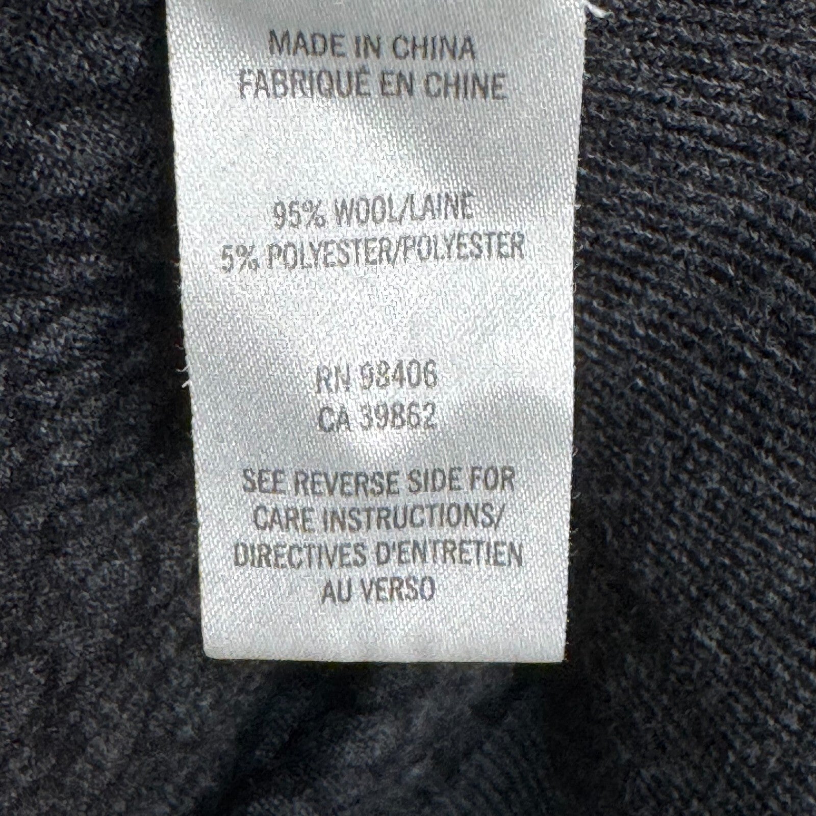 Theory Sweater Size Medium Adrianna V Neck Gray Black Print Wool Blend
