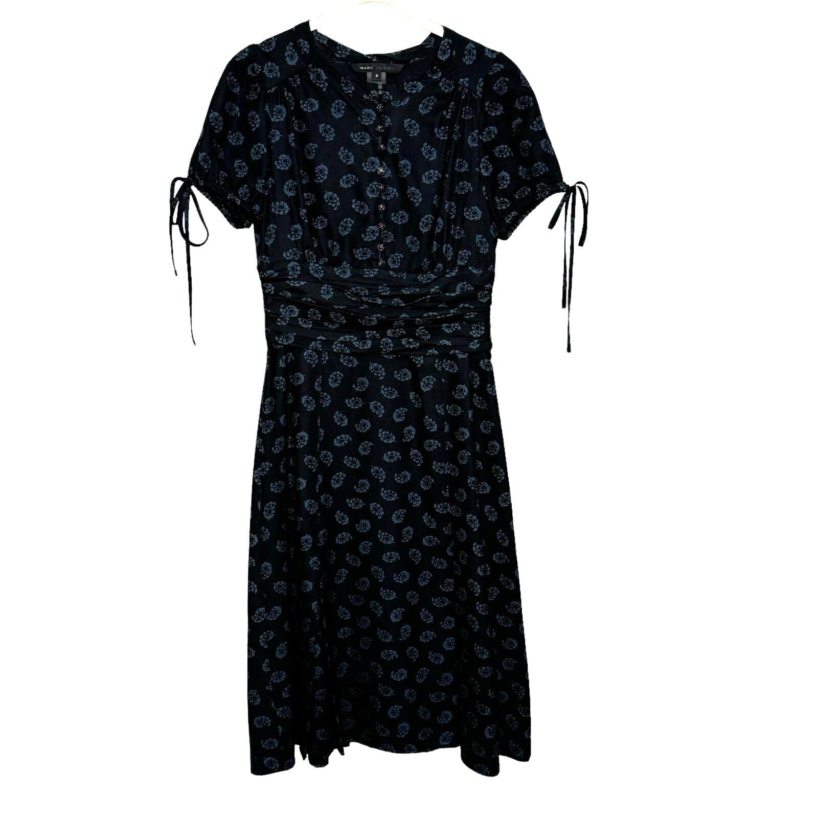 Marc Jacobs Blue Beelie Print Normandy Dress Size 2