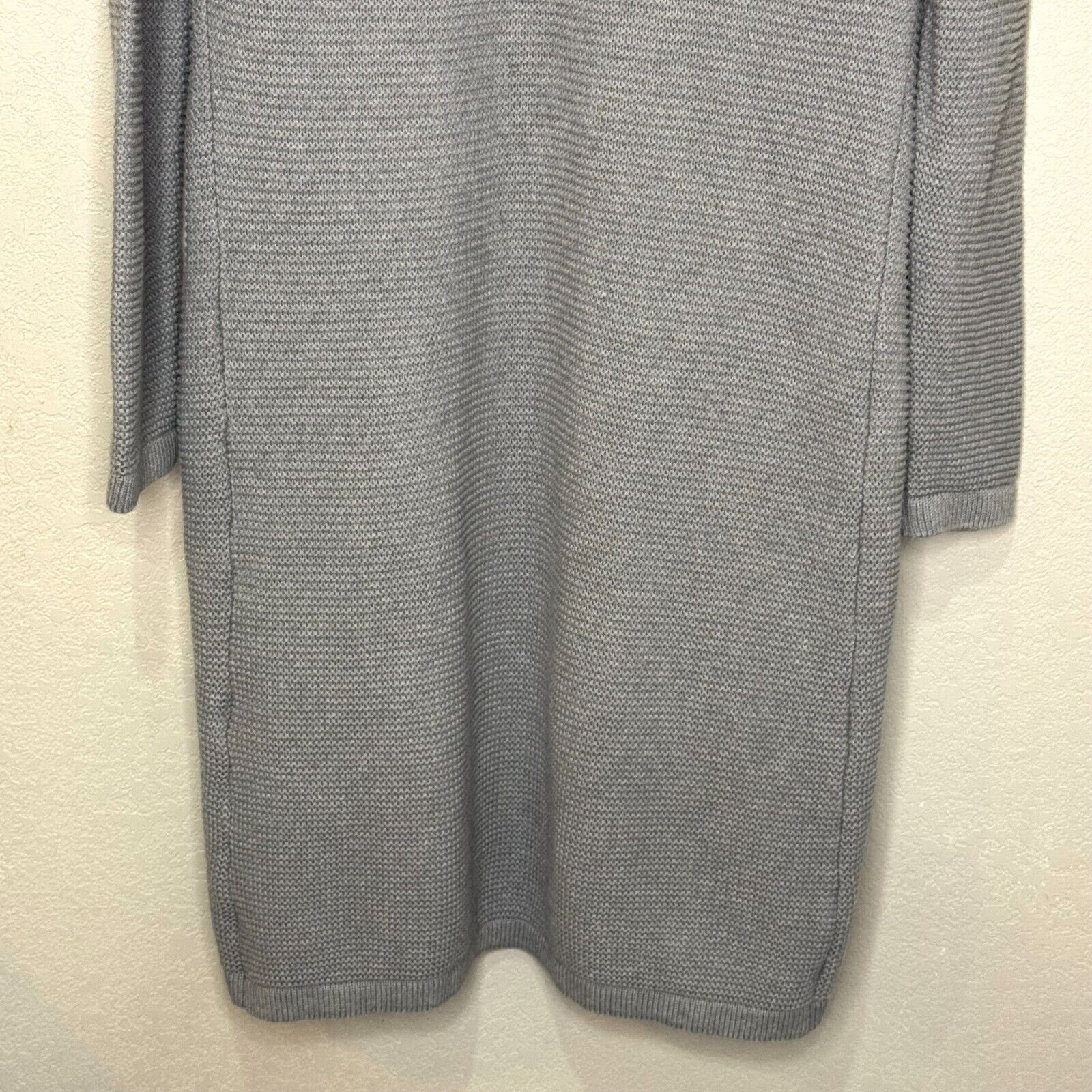 Pact Organics Knit Sweater Long Cardigan Coatigan Size Small / Medium Gray