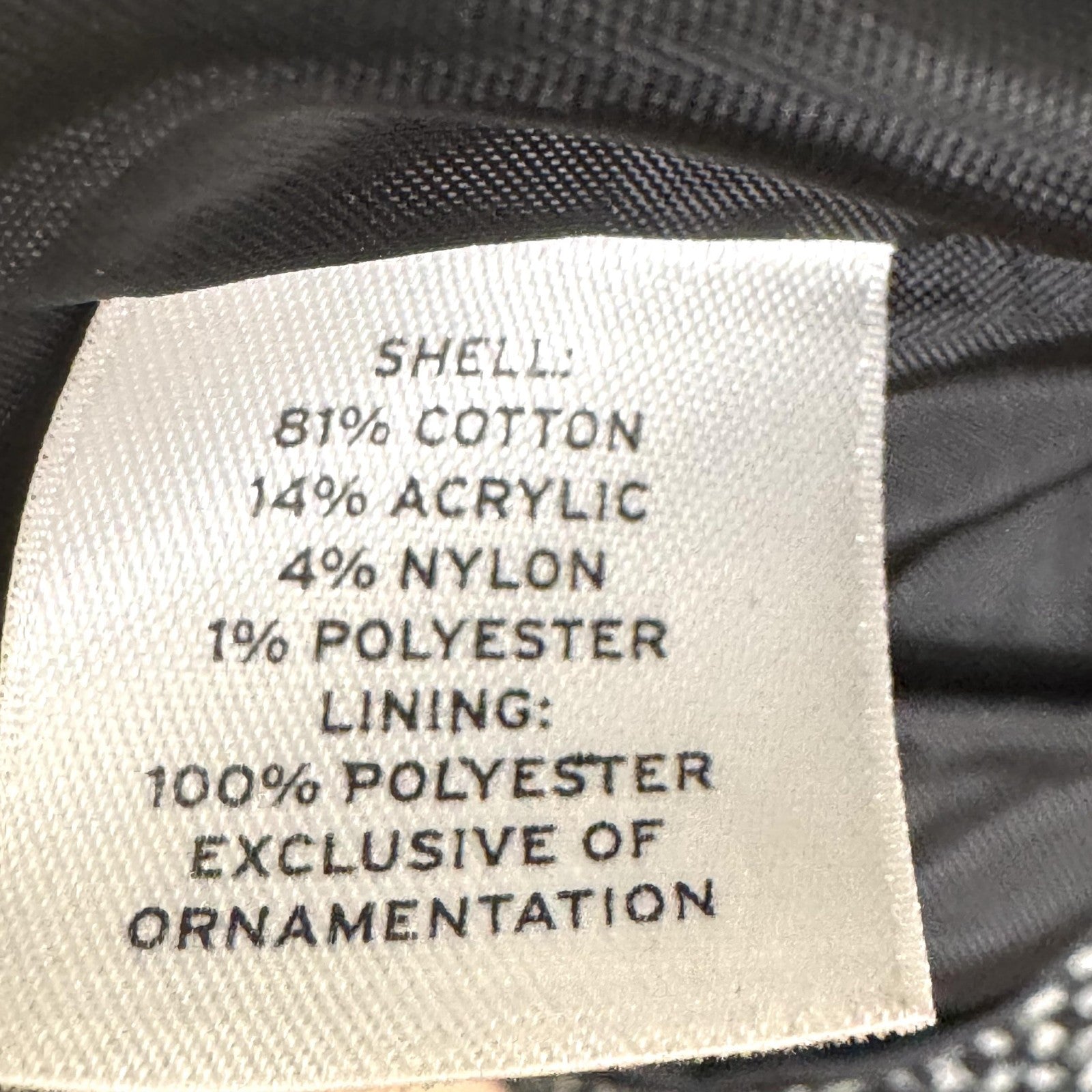 Halogen Jacket Womens 6P Petite Black White Tweed Lined Cropped 3/4 Sleeve Piped