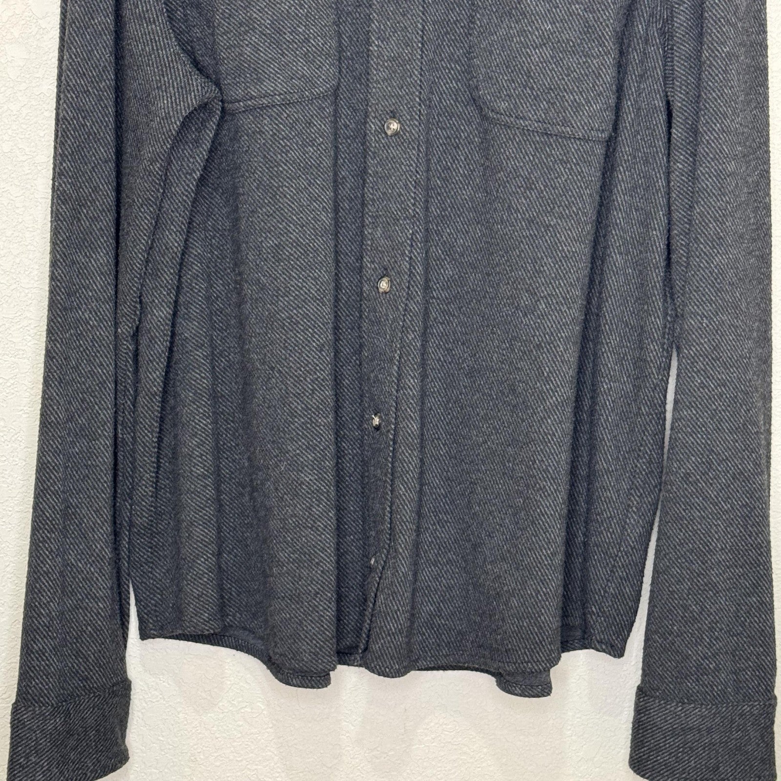 Faherty Shirt Womens Extra Large Heather Black Herringbone Legend Sweater Shirt