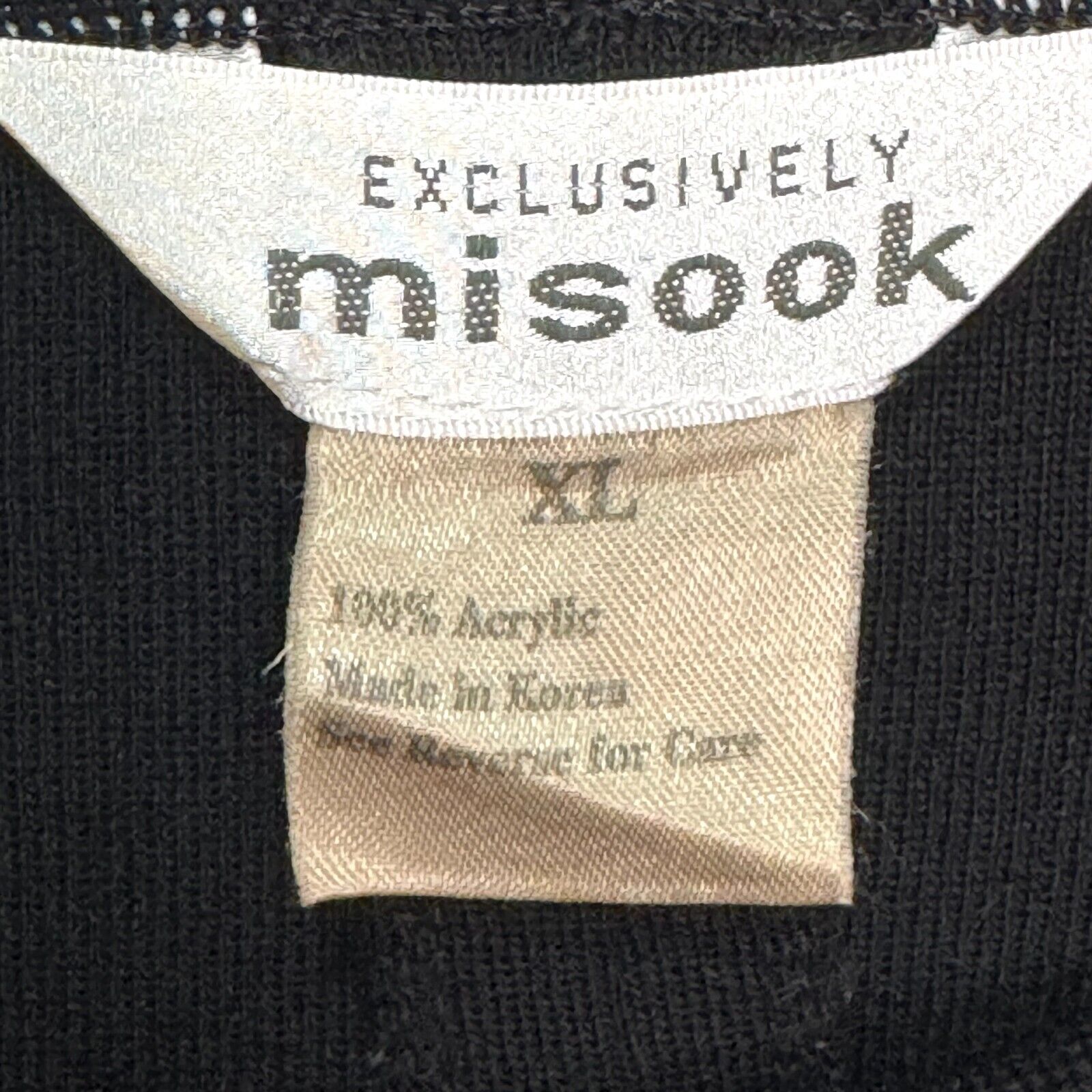 Misook Black Cowl Neck Shift Dress Size XL Acrylic Knit Sleeveless Knee Length