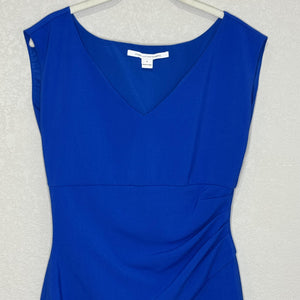 Diane von Furstenberg Dress Womens 6 Bevin Sheath Sleeveless Ruched Side Zip