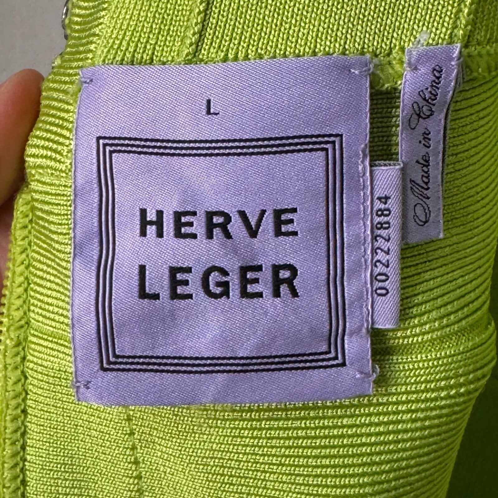 Herve Ledger Bandage Dress Size Large Lauren Lime Green $880