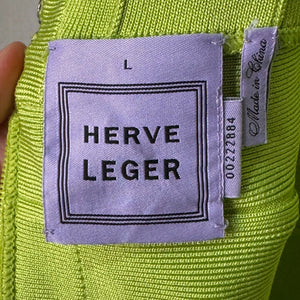 Herve Ledger Bandage Dress Size Large Lauren Lime Green $880