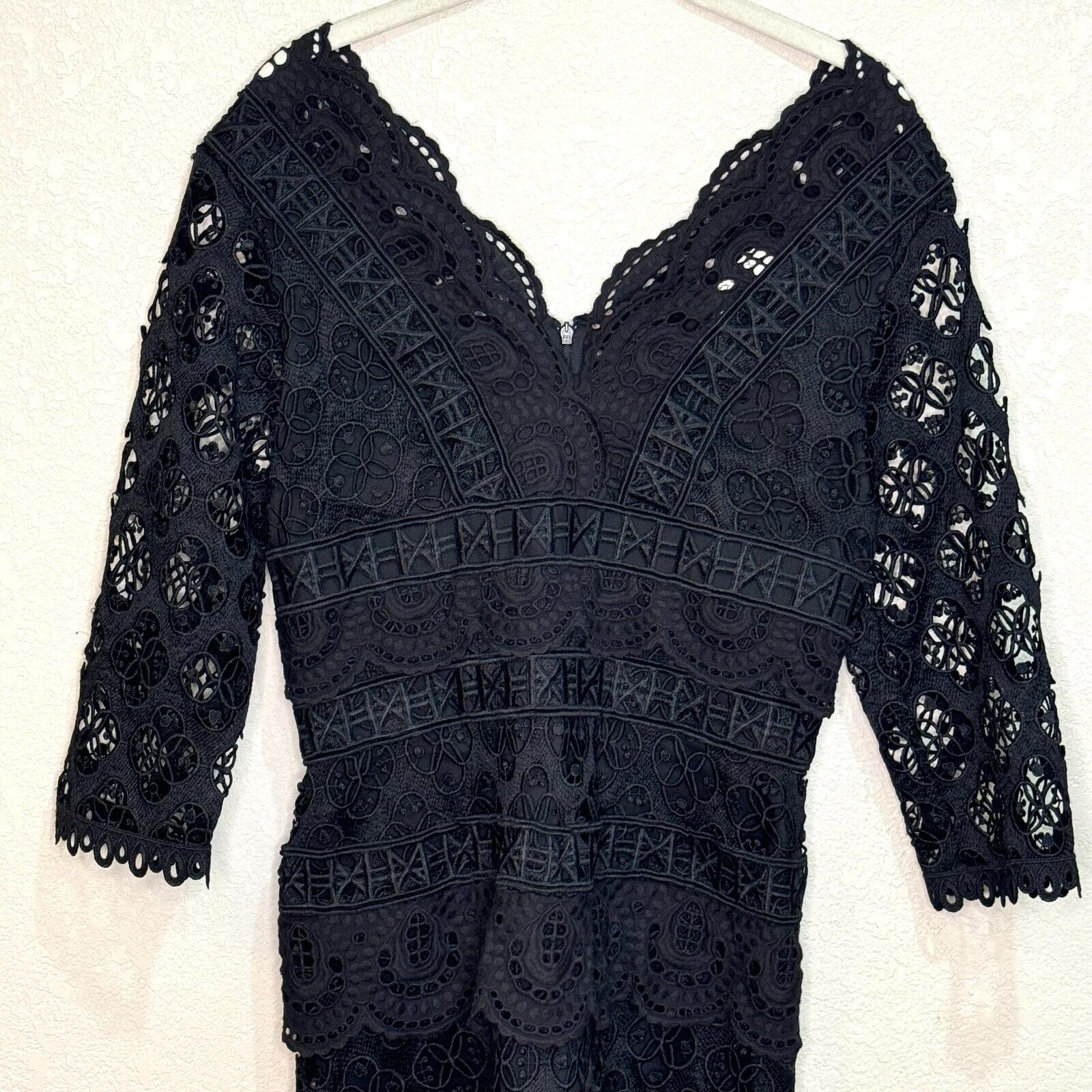 Sea New York NEW Black Laurel Lace Midi Dress $480 Size 6