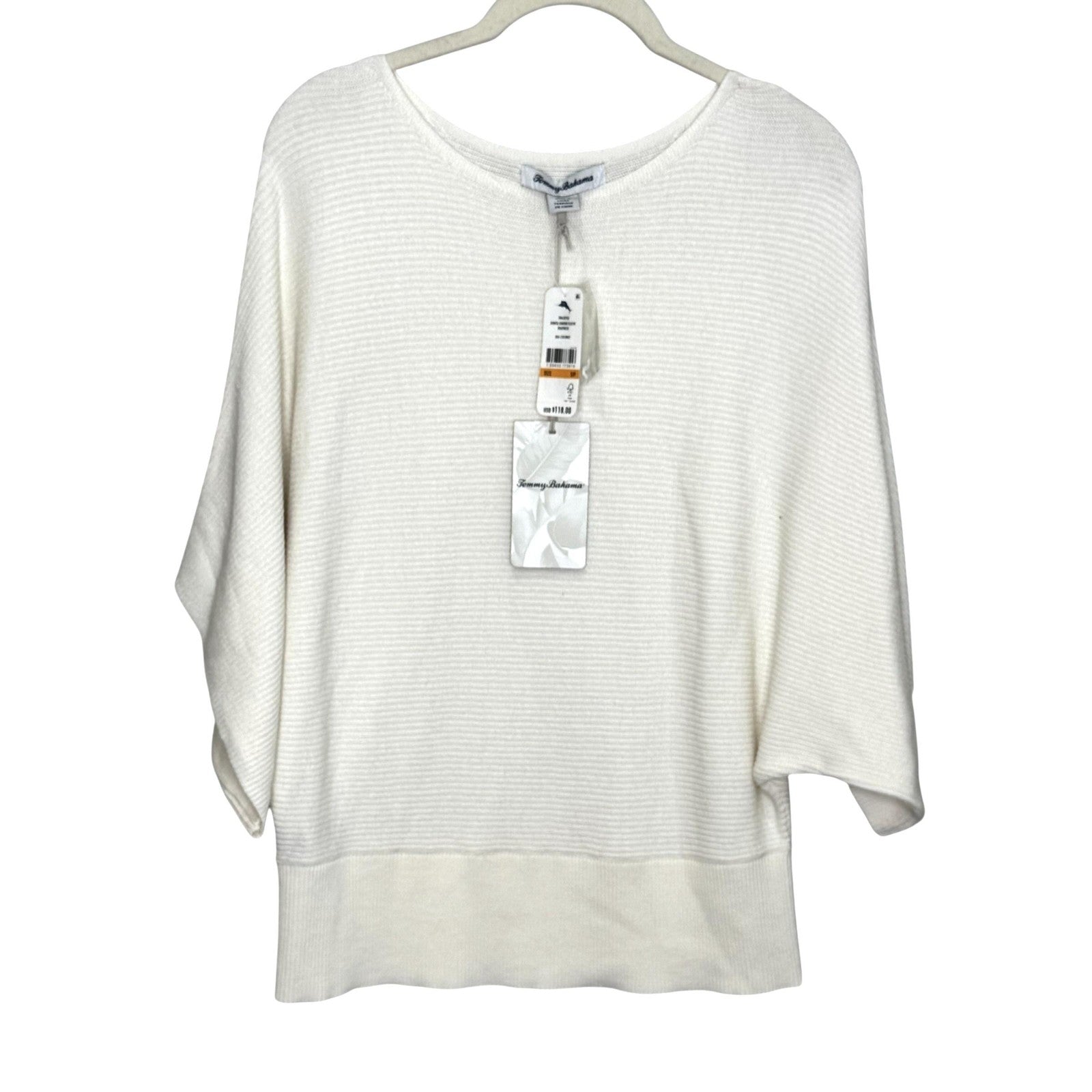 Tommy Bahama Sweater Womens Small Coconut Bonita Kimono Sleeve Boatneck Pullover