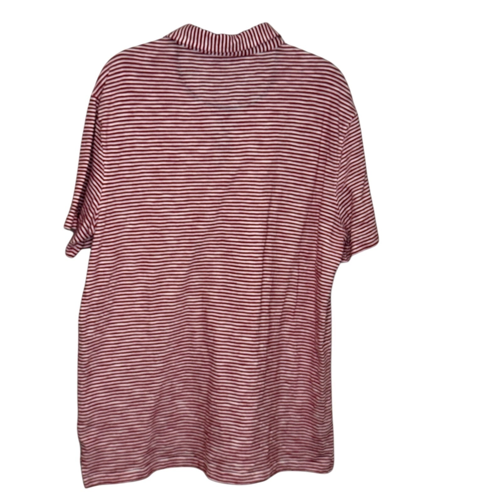 The Normal Brand Mens Red White Striped Polo Shirt Top Size Large