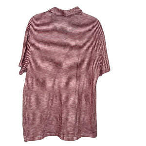 The Normal Brand Mens Red White Striped Polo Shirt Top Size Large