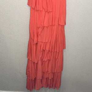 Neiman Marcus Dress Womens Large Tiered Ruffle Maxi Sleeveless Tank