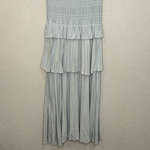 Rebecca Taylor NEW Glacier Blue Tiered Column Midi Dress Size Large NEW $295